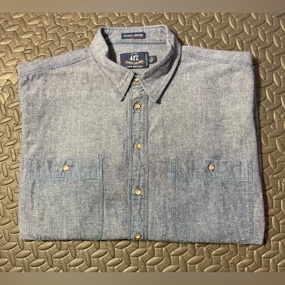 Van Heusen Other - Van Heusen Men's Blue Chambray Button Down Shirt Size XL